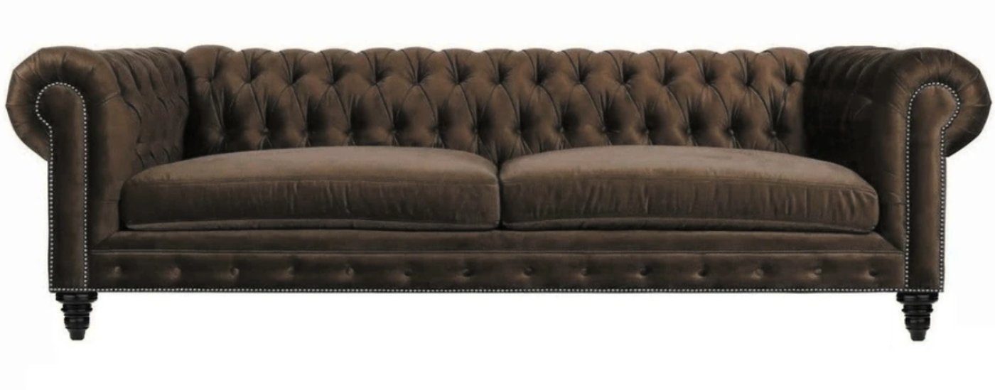 Luxus Chesterfield-Sofa JVmoebel Couch Made in Modern Brauner Neu, Dreisitzer Möbel Chesterfield Europe