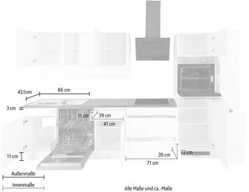 Kochstation Küche KS-Virginia, Breite 330 cm, mit E-Geräten