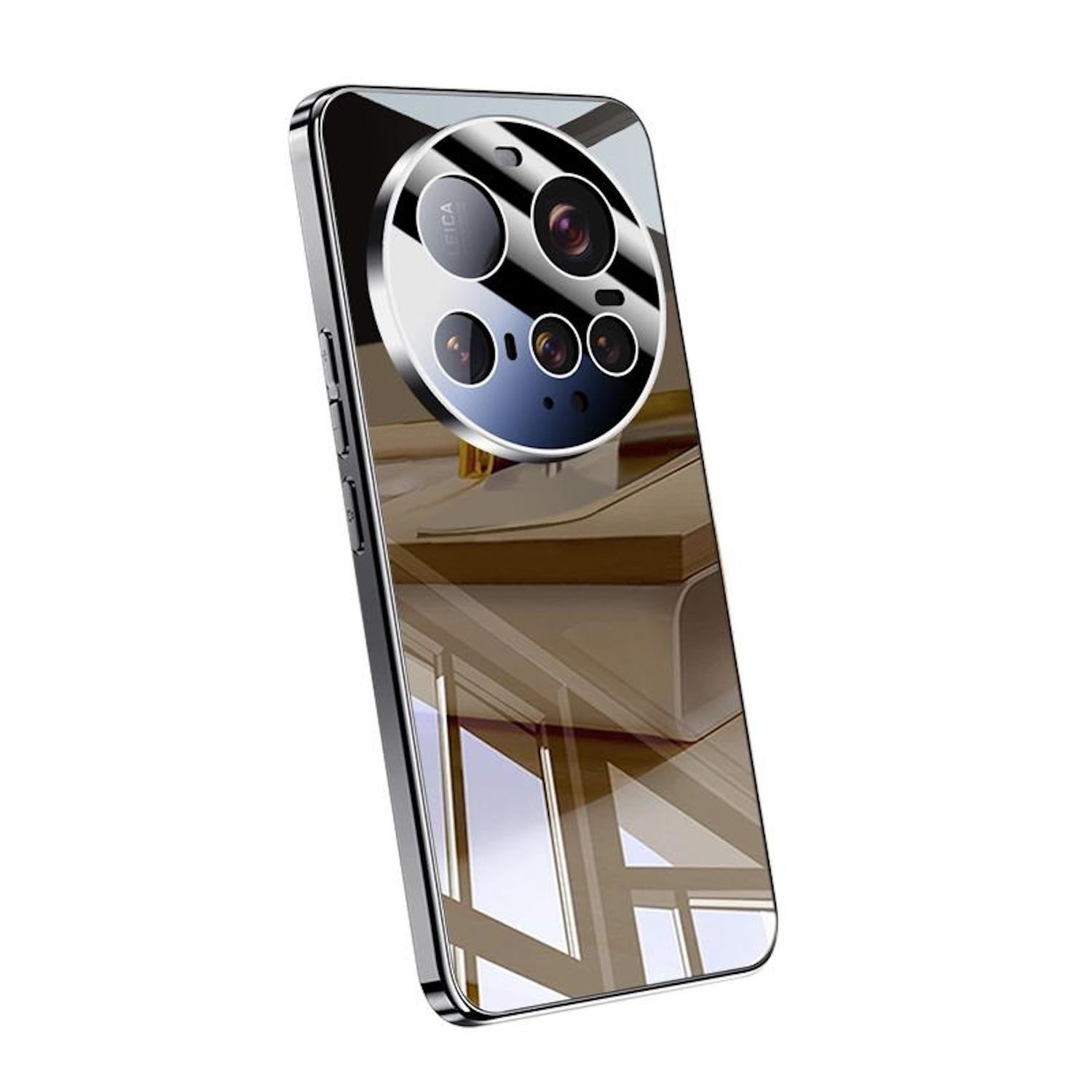 Wigento Handyhülle Für Xiaomi 15 Ultra Electroplated Crystal Design Schutz Hülle Schwarz, Spiegelnde Hülle mit Kameraabdeckung