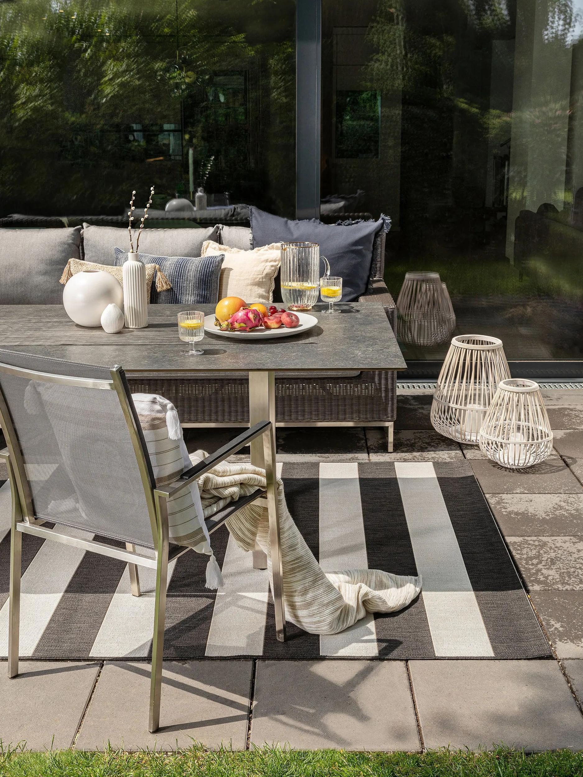benuta Outdoorteppich Metro, rechteckig, Höhe: 6 mm, In- & Outdoorteppich, Robust für Garten, Terrasse, Balkon, Küche