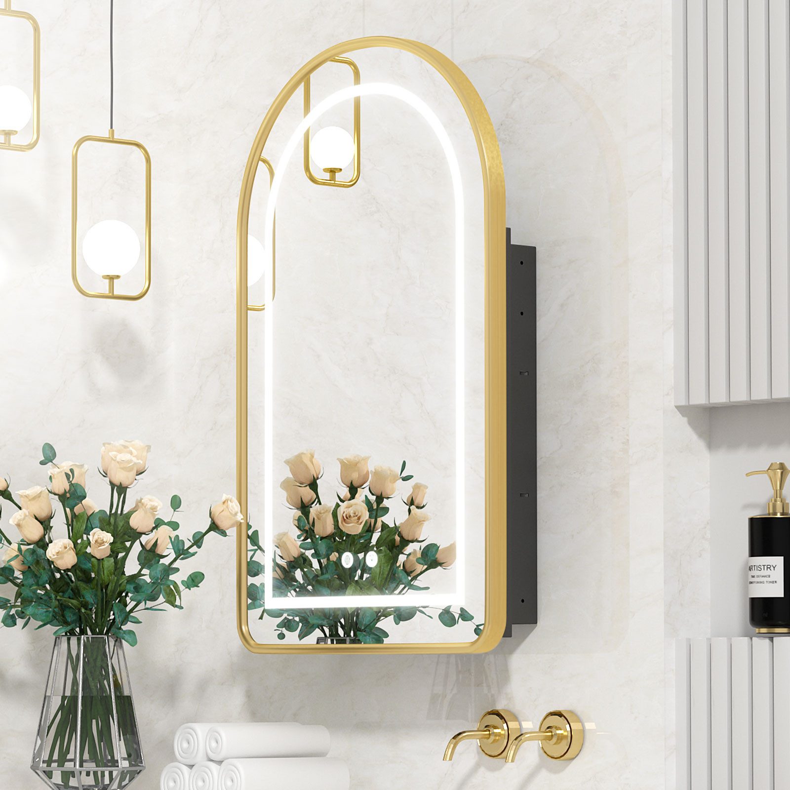 radelldar Spiegelschrank Montagefrei Metall Feuchtigkeitsschutz,80x13x50cm günstig online kaufen