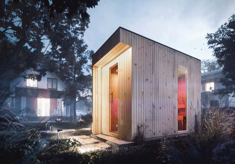 FinnTherm Saunahaus Comfort Set Siena, BxTxH: 203 x 397 x 236 cm, 72 mm, (Set) in Naturbelassen Inkl. Fußboden