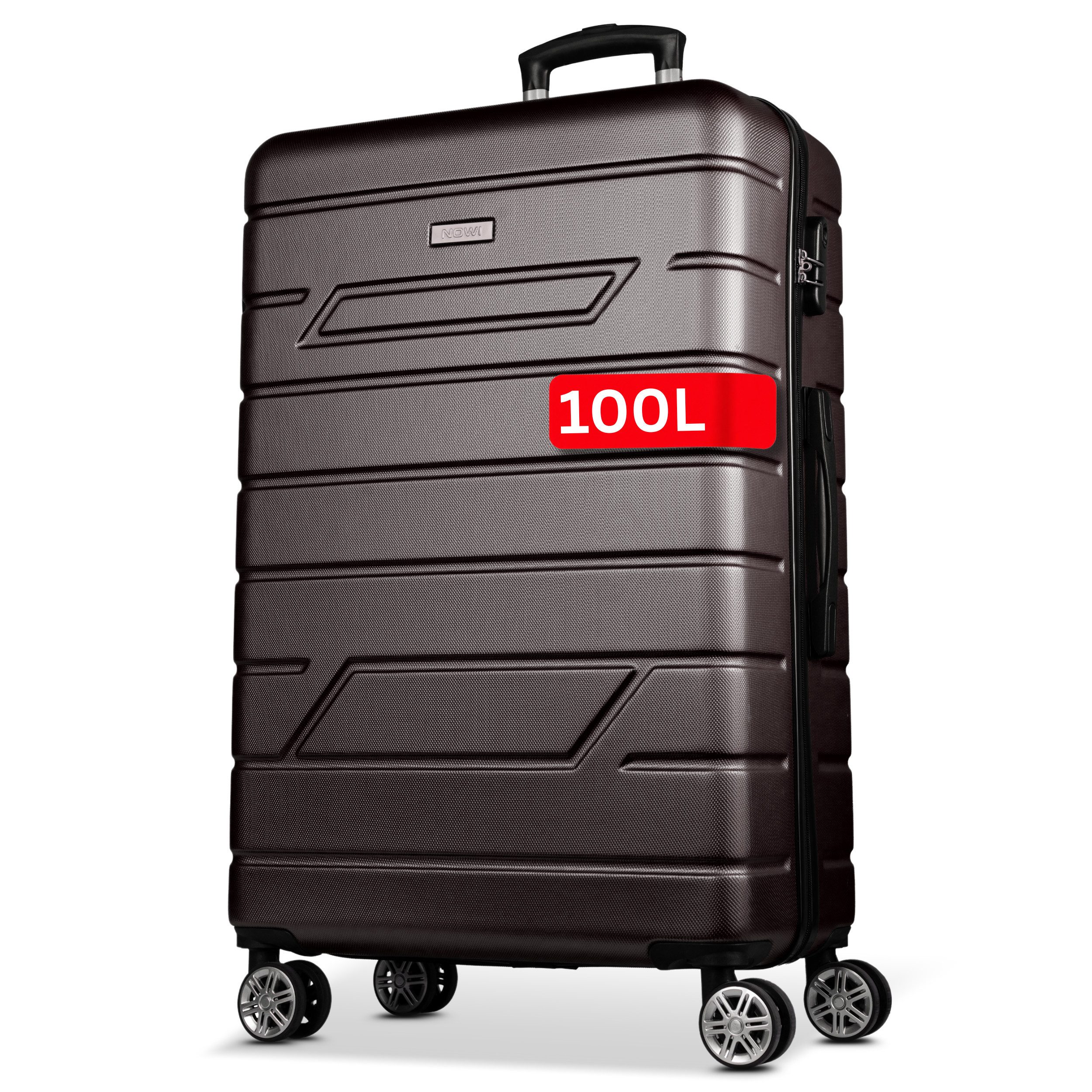 NOWI Koffer Leichter Hartschalenkoffer mit Rollen & Zahlenschloss – Trolley Set
