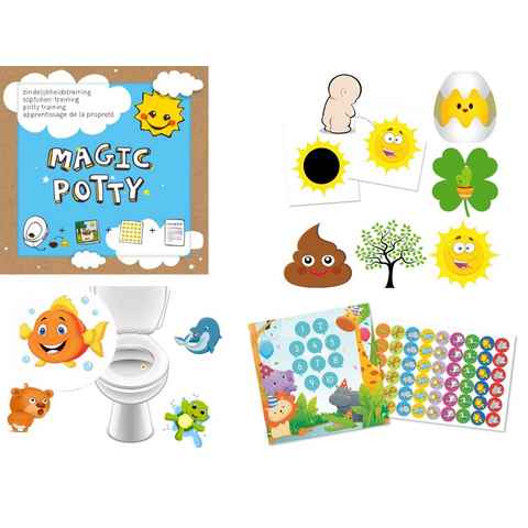 LK Trend & Style Sticker Magic Potty Mini-Kinderbuch + Belohnungssystem Auswahl, (Spar-Set), Mit Spaß auf dem Weg zum Töpfchen