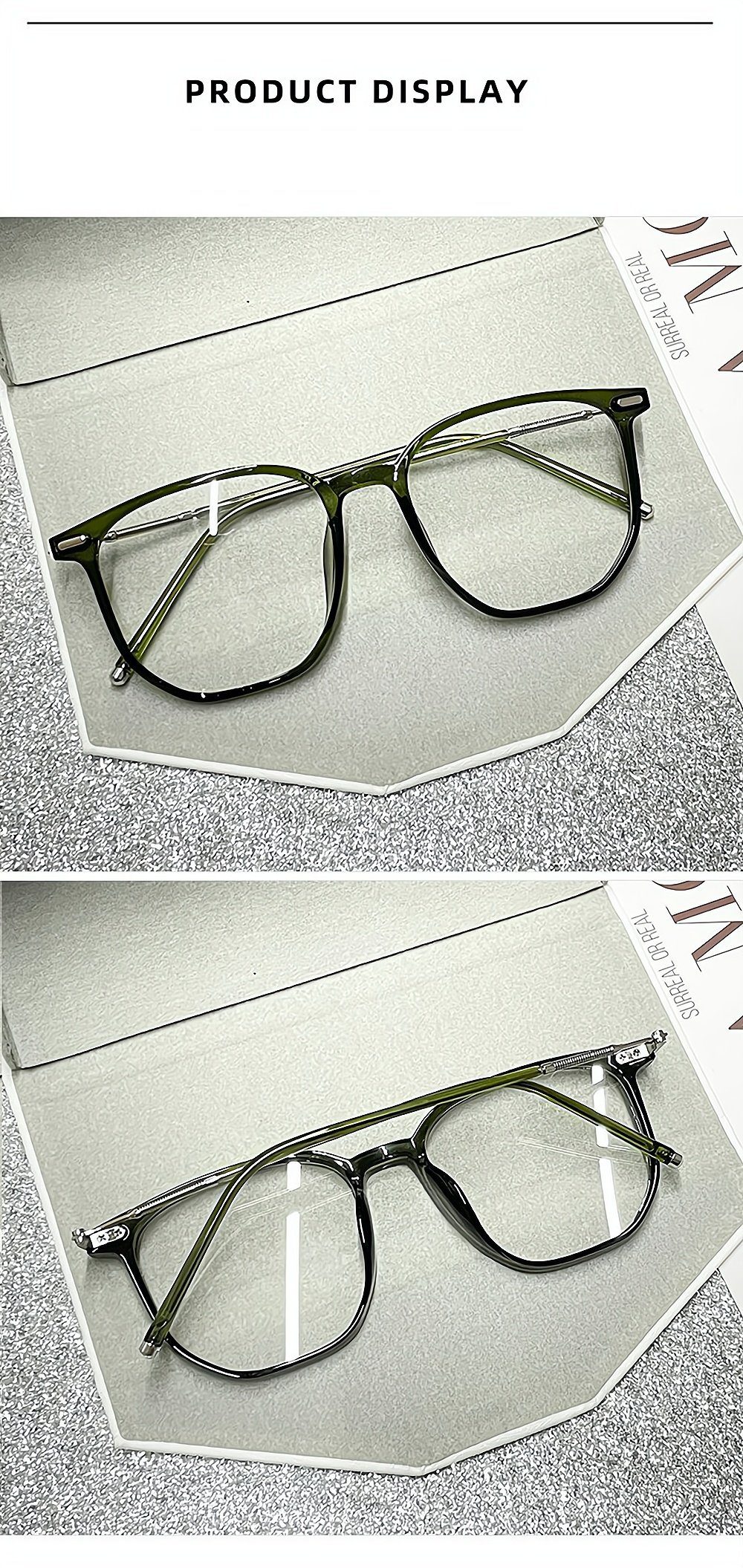 PACIEA Brille Blaulichtfilter Transparent Computerbrille Damen grün Herren Ultraleicht
