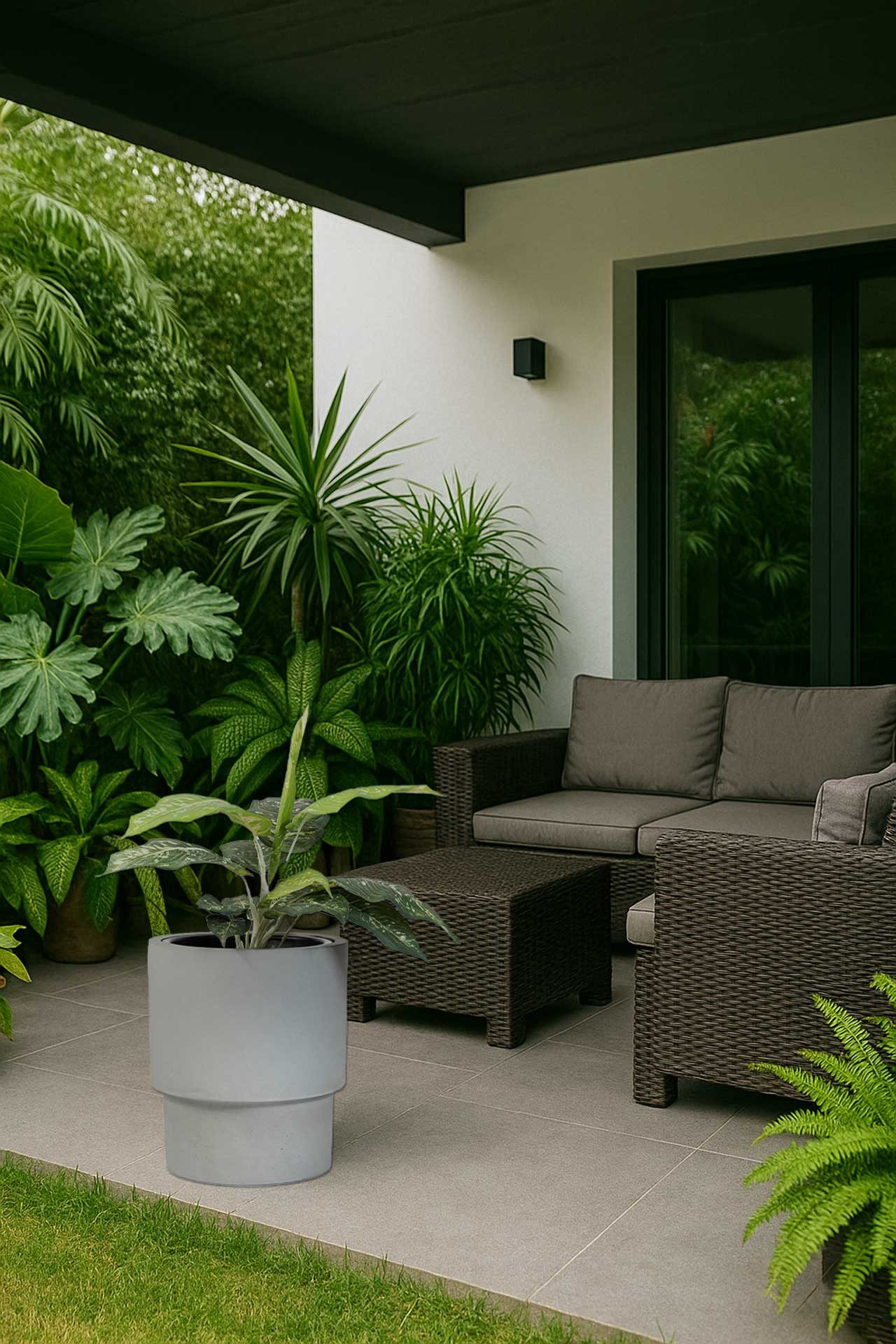 VIVANNO Blumentopf Fiberglas ESCADA Rund - günstig online kaufen