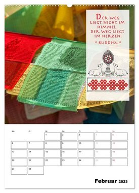 CALVENDO Wandkalender BUDDHAS ZITATE Buddhistische Weisheiten (Premium, hochwertiger DIN A2 Wandkalender 2023, Kunstdruck in Hochglanz)