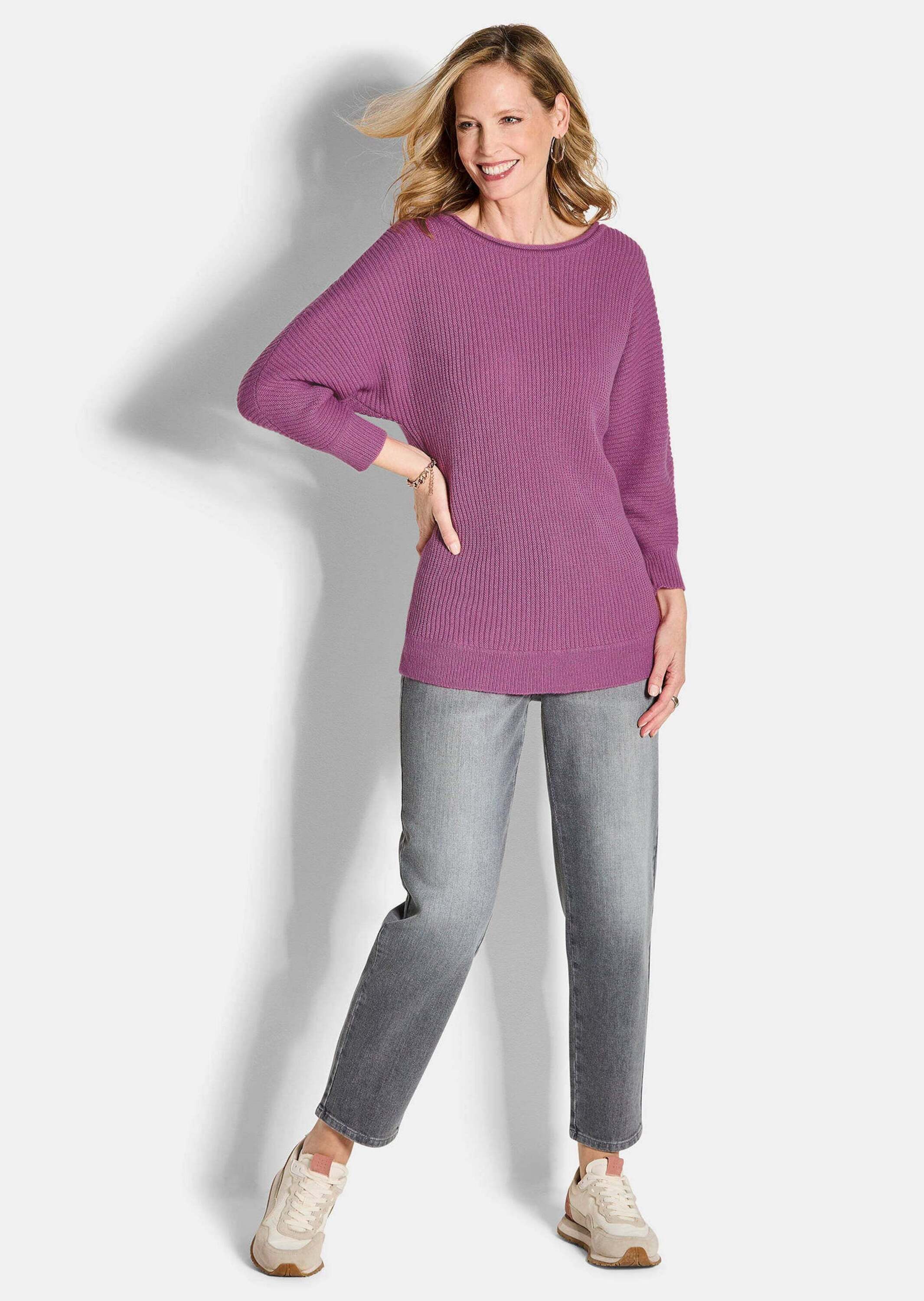 GOLDNER Strickpullover Fledermausärmel-Pullover, Schurwolle Strickoberteil günstig online kaufen