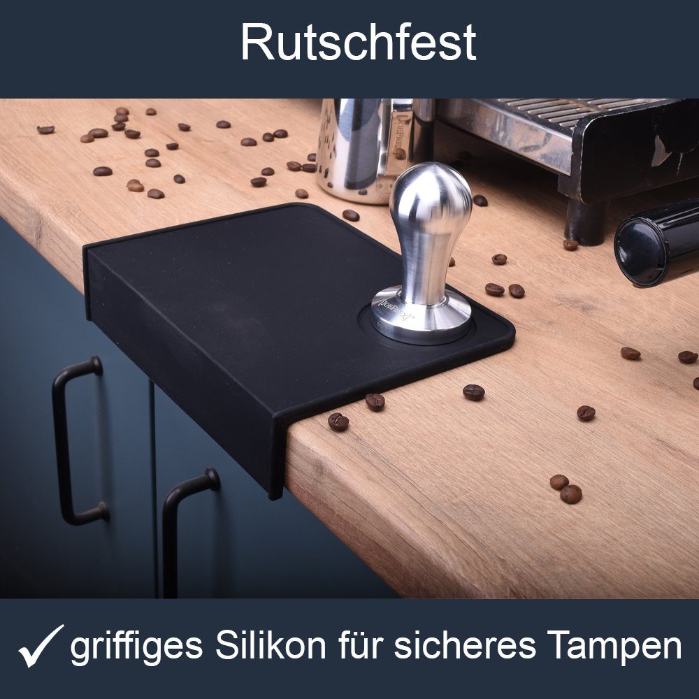 JOEFREX Tampermatte Tampermatte - Tamping Station - Schwarz - 20cm x 15cm - Tamping Matte
