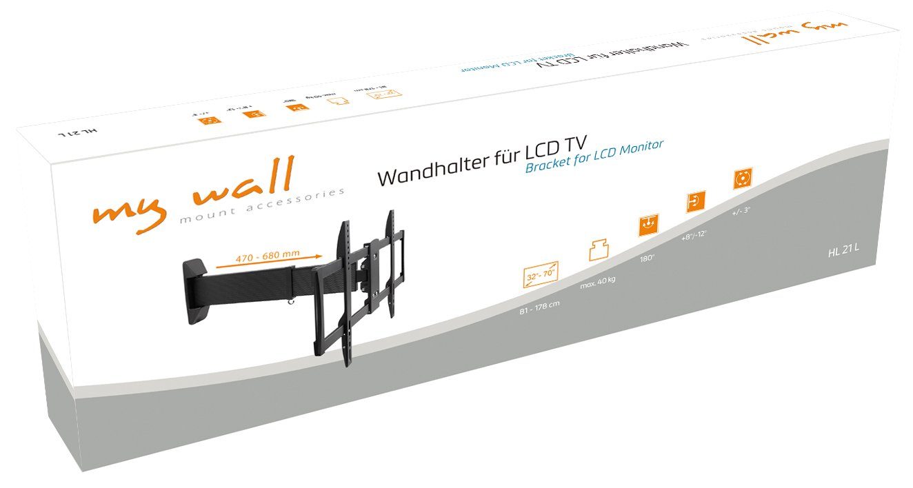 my wall HL21L 1-teilig, für TV-Wandhalterung, (bis TV) 70 Wandhalter Zoll, LCD Packung