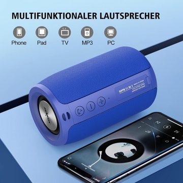ZEALOT Stereo Lautsprecher (Bluetooth, 10 W, mit USB/TF Karte/AUX,Bluetooth Box mit IPX5 Wasserdicht,12h Spielzeit)