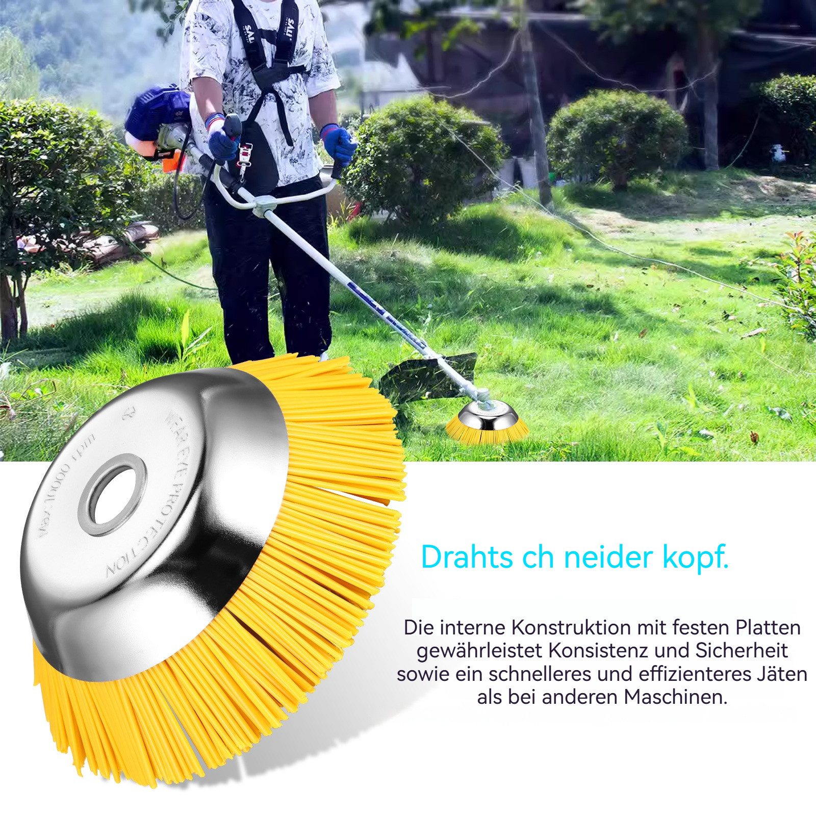 BlingBin Elektro-Rasentrimmer Unkrautbürste für Freischneider Nylon, günstig online kaufen