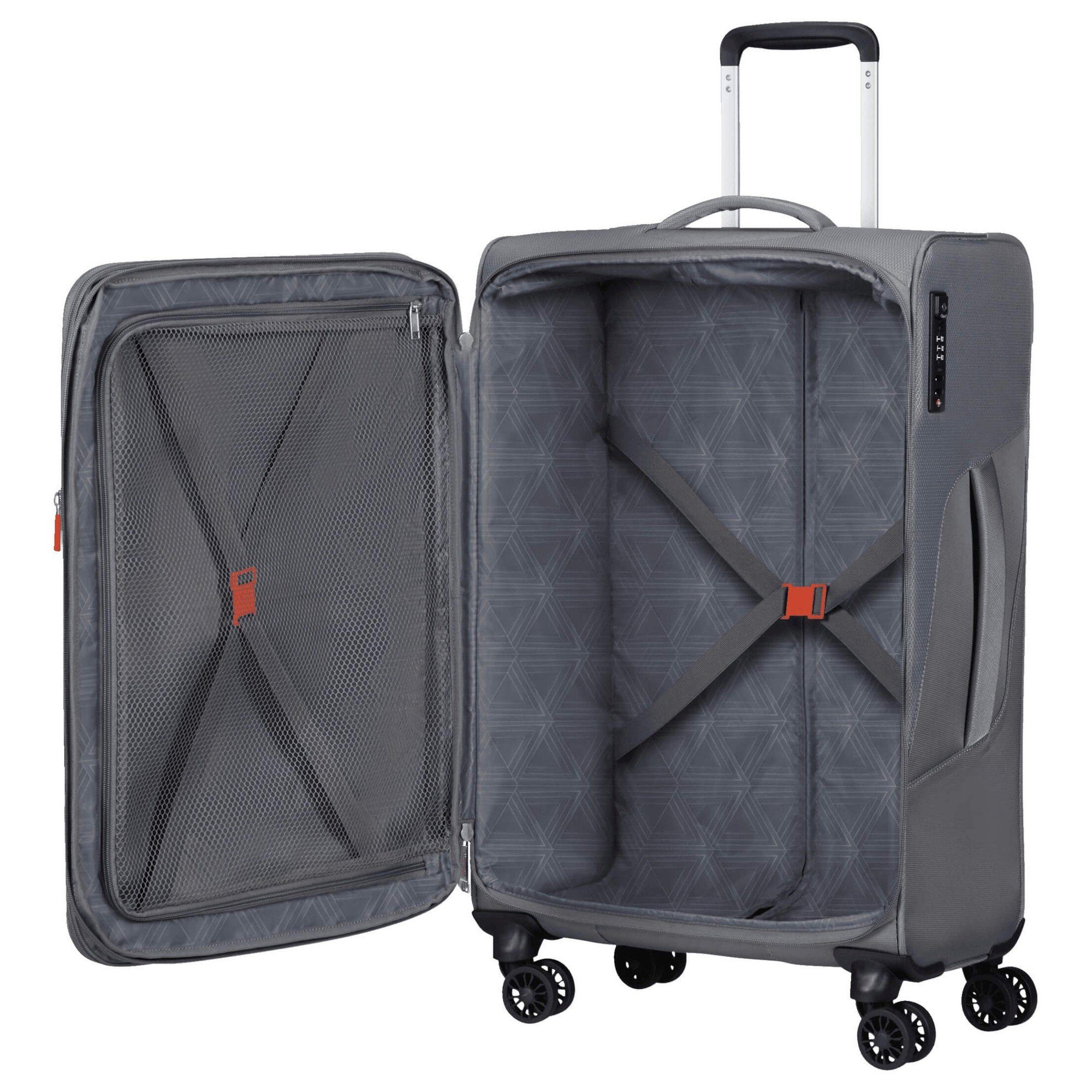 4-Rollen-Trolley American 67.5 cm titanium - Tourister® Rollen 4 erw., Summerfunk Trolley