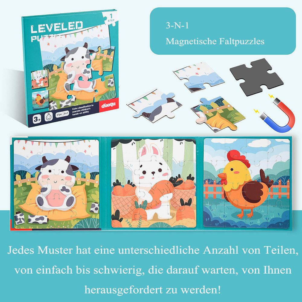 CLTYQ Puzzle Kinder-Magnetpuzzle, Rahmenpuzzle,Geburtstagsgeschenk ab 3 günstig online kaufen
