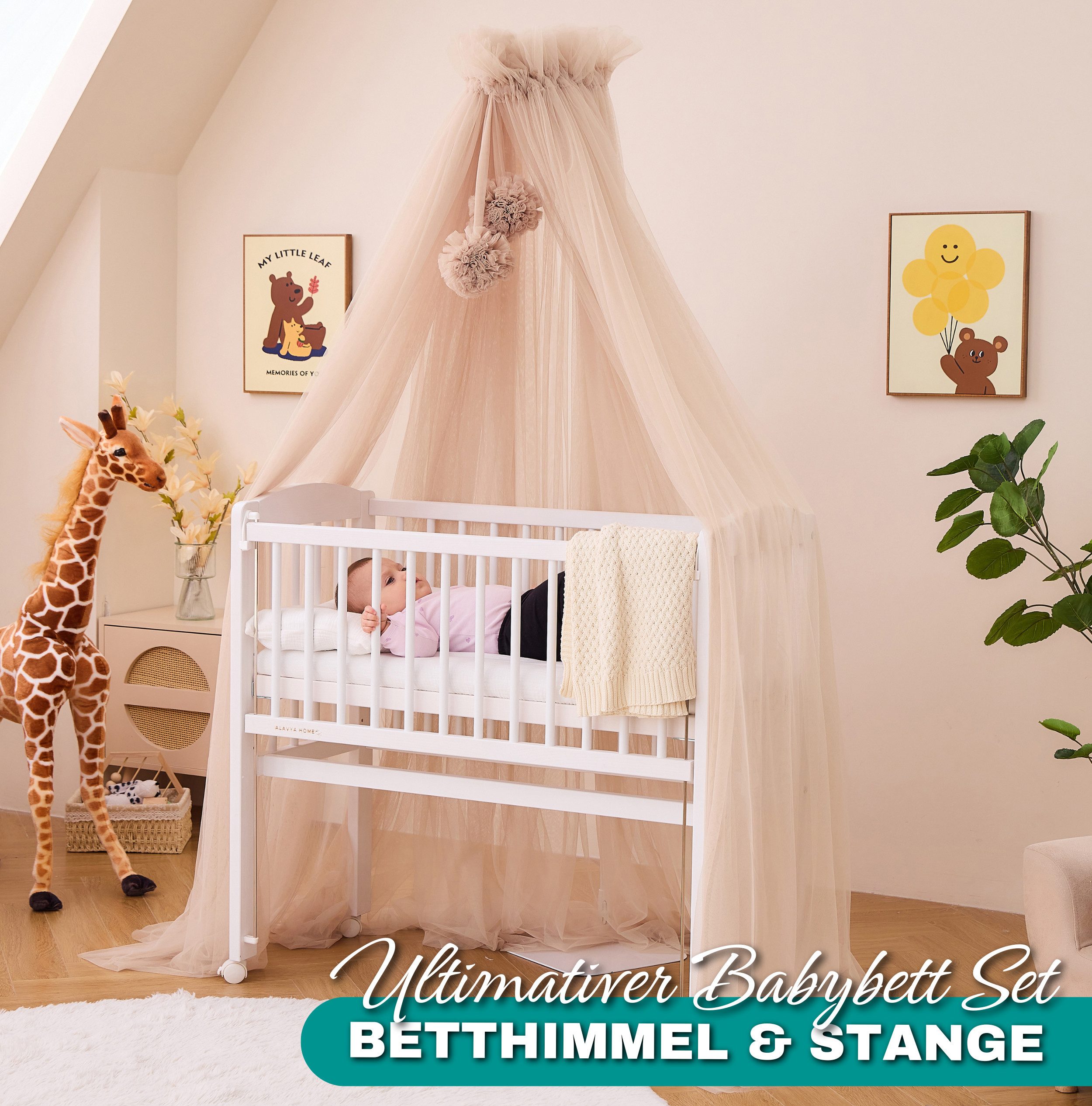 Alavya Home® Betthimmel 12 Meter Tüll Moskitonetz mit 2 Bommeln und Himmels günstig online kaufen