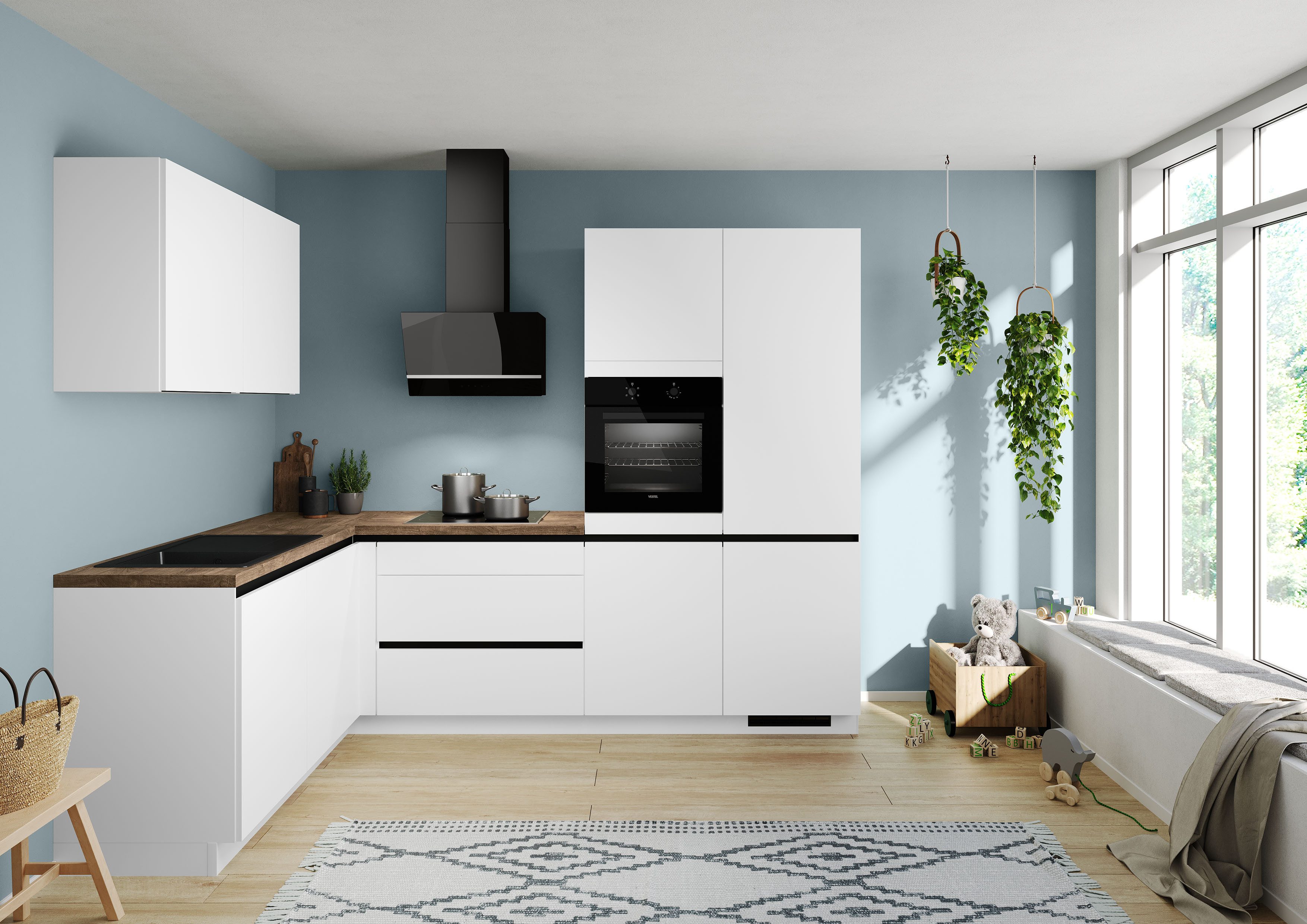 IMPULS KÜCHEN Winkelküche "Dublin", Anti Fingerprint Oberfläche, Schubkäste günstig online kaufen