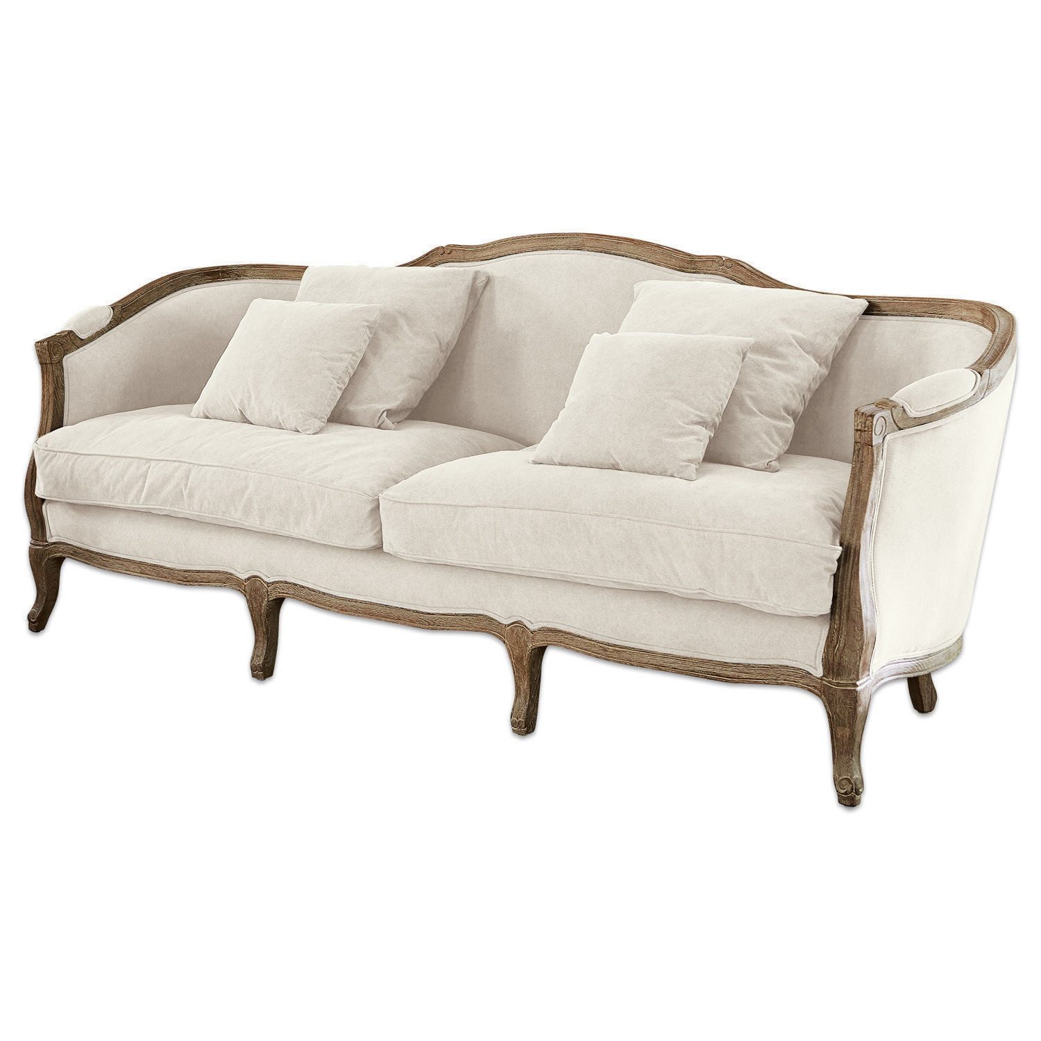 Mirabeau Sofa charmantes Sofa Monneville mit Eichenholzgestell und Zierkiss günstig online kaufen