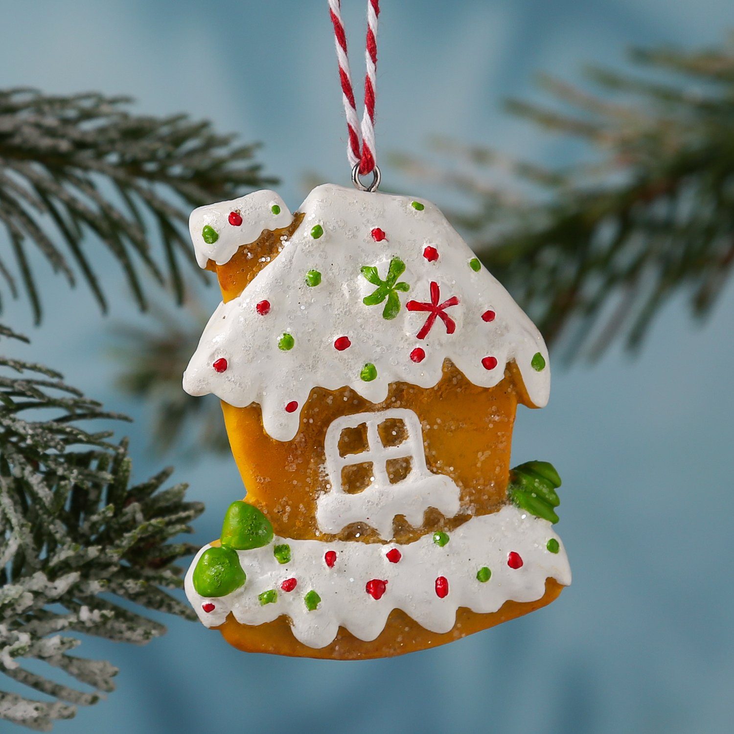 MARELIDA Christbaumschmuck Weihnachtsbaumschmuck Knusperhäuschen Lebkuchenhaus Weihnachtskugel