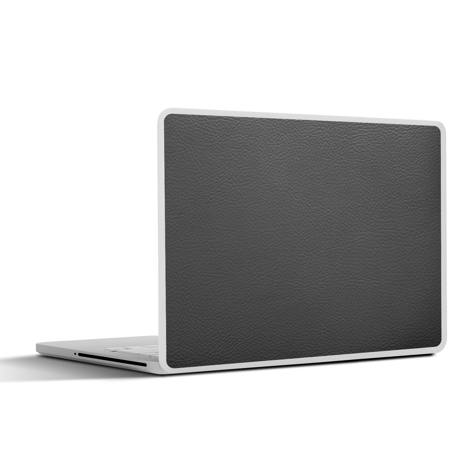 MuchoWow Laptop-Aufkleber Leder - Strukturiert - Lederoptik - Grau, (1tlg), Laptop Folien Cover, Aufkleber, Sticker, Schutz vor Kratzern, 25x18 cm