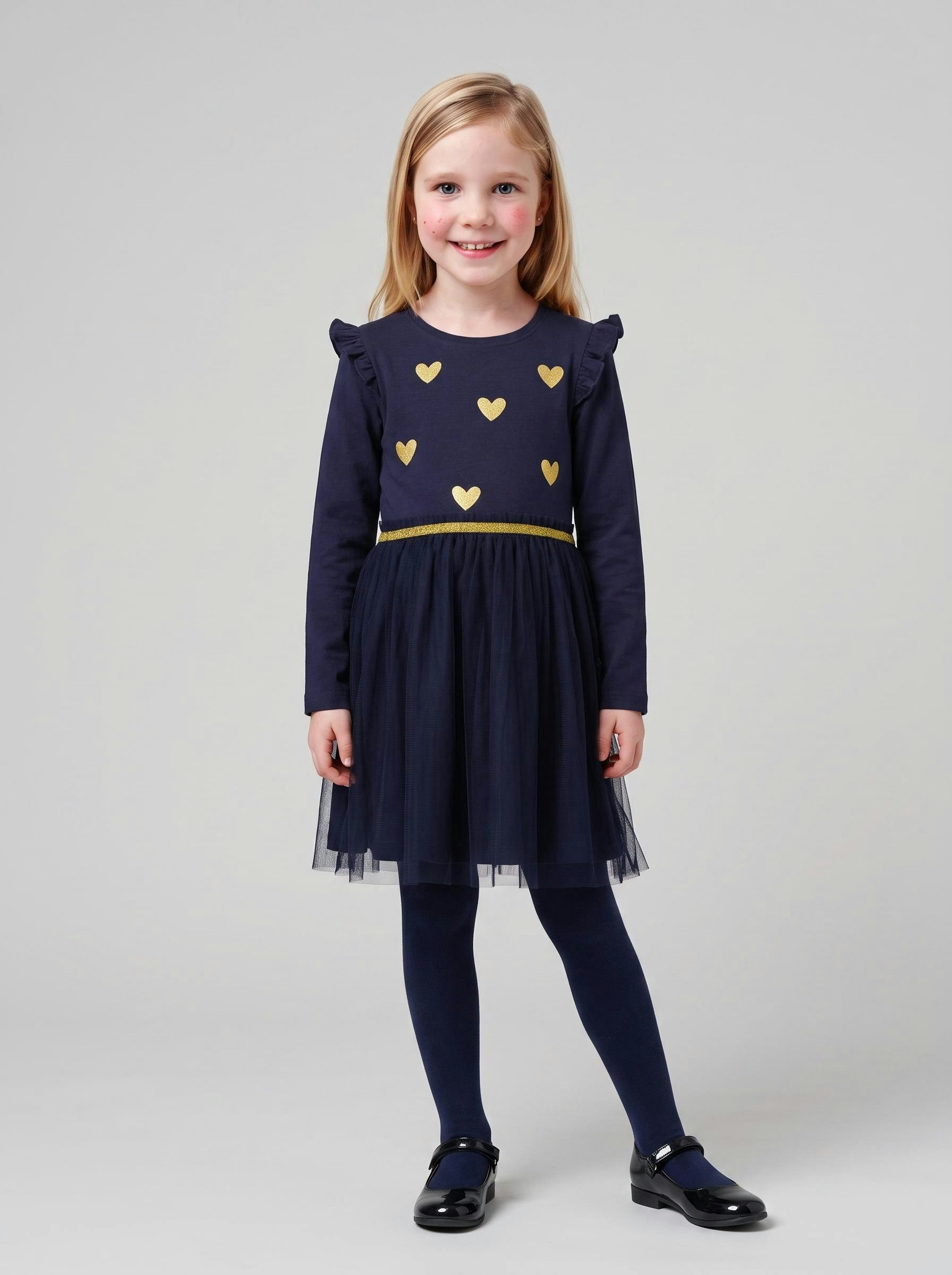 Blue Seven Tüllkleid Baumwollmischung, Glitzerdruck