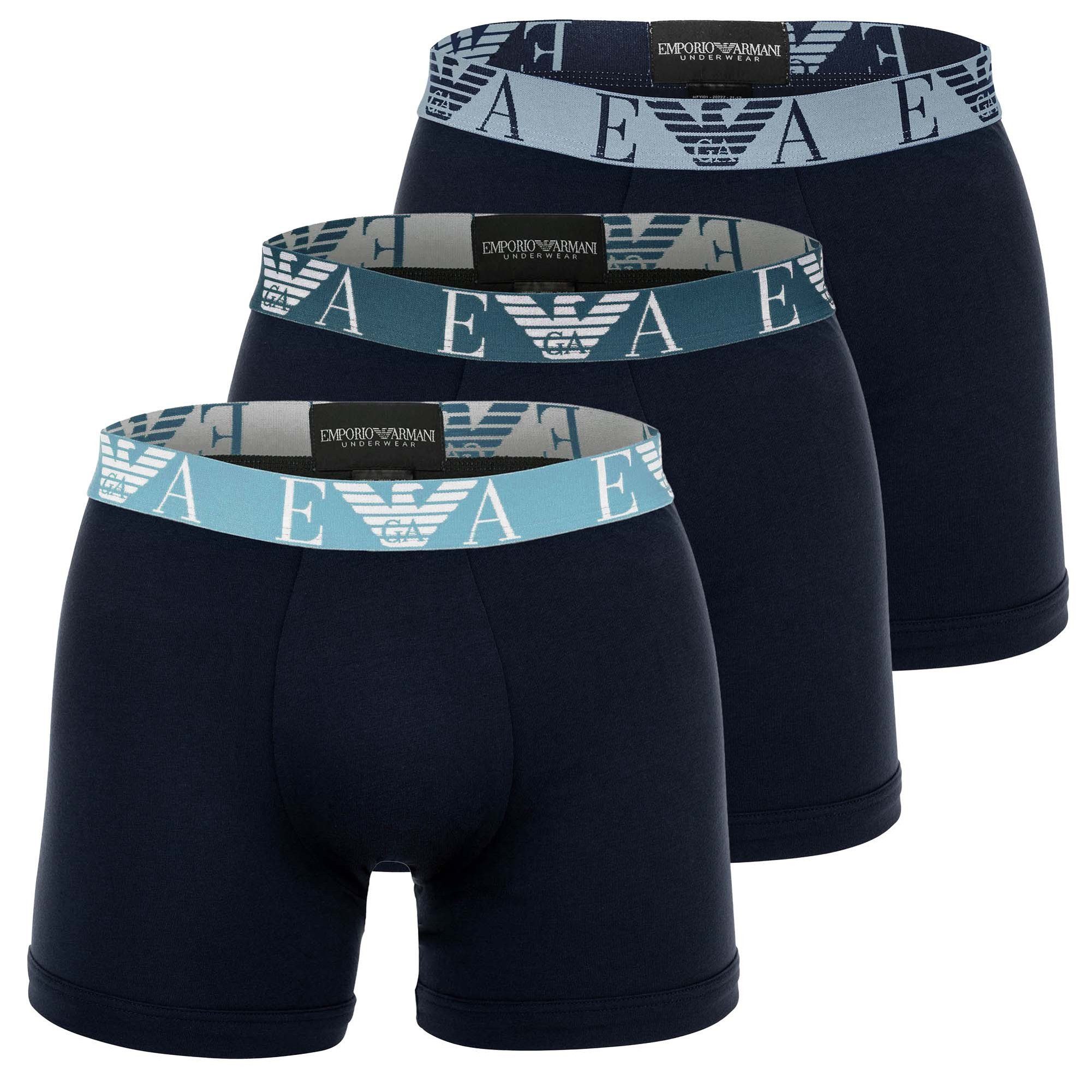 Emporio Armani Boxer Herren Boxershort 3er Pack Baumwolle BOLD MONOGRAM (Packung, 3er Pack)