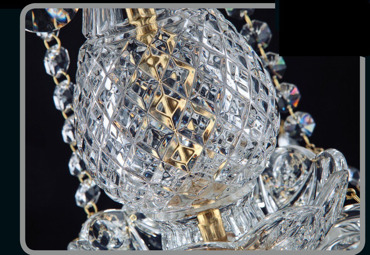 Kronleuchter Kristall Deckenleuchte JVmoebel Lampe, Hängeleuchte Made Kronleuchter Warmweiß, in Leuchtmittel, Europe Keine Leuchte