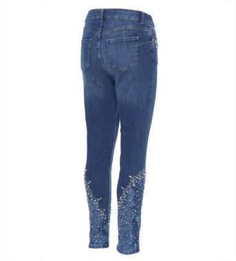 Edwina Eidtmann Ankle-Jeans Straight-Jeans mit Edelkristallen verziert