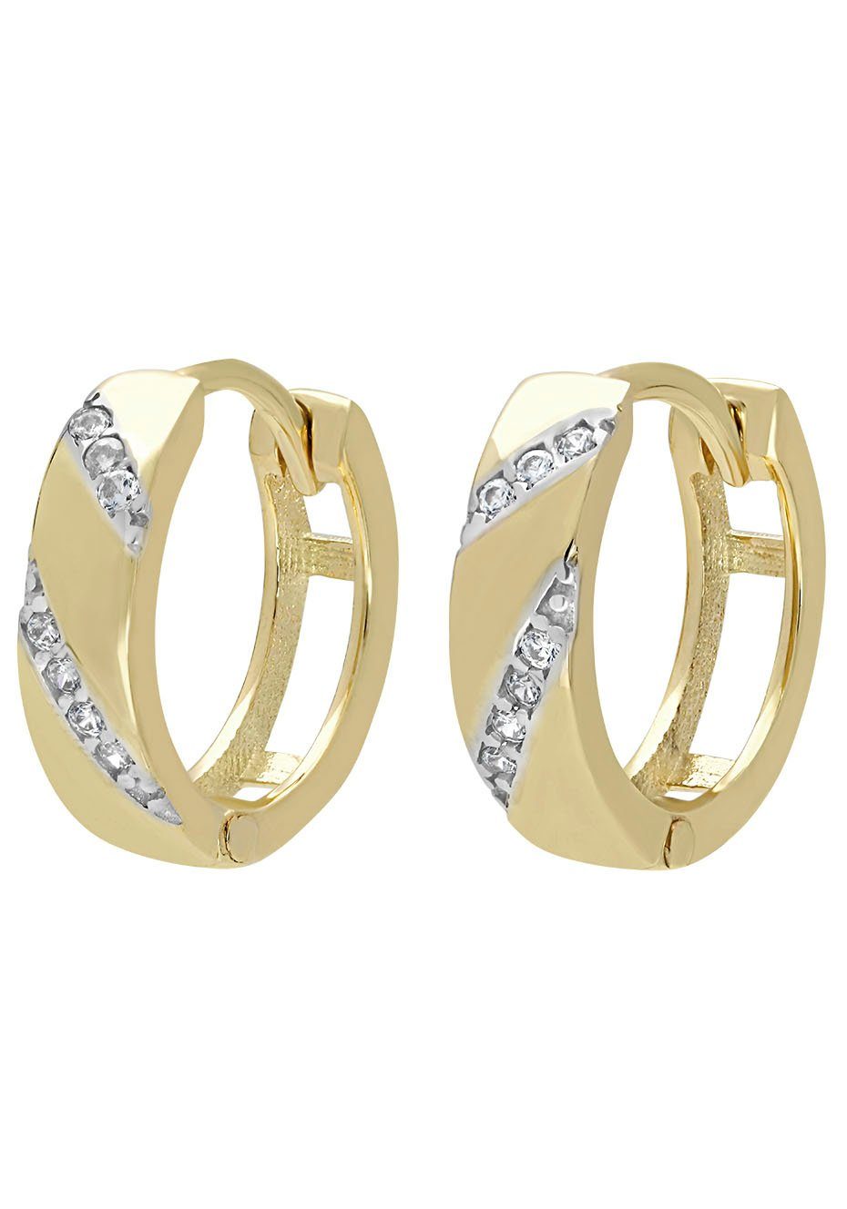 Firetti Paar Creolen Schmuck Geschenk Gold 333 Ohrschmuck Gold glitzernd, mit Zirkonia (synth)