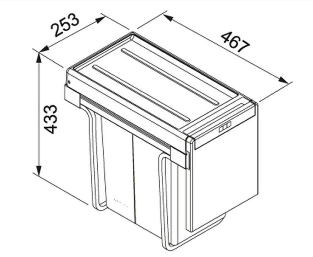 Cube FRANKE Einbau 2-fach Sorter Abfalltrenner 134.0039.553 Mülltrennsystem 30