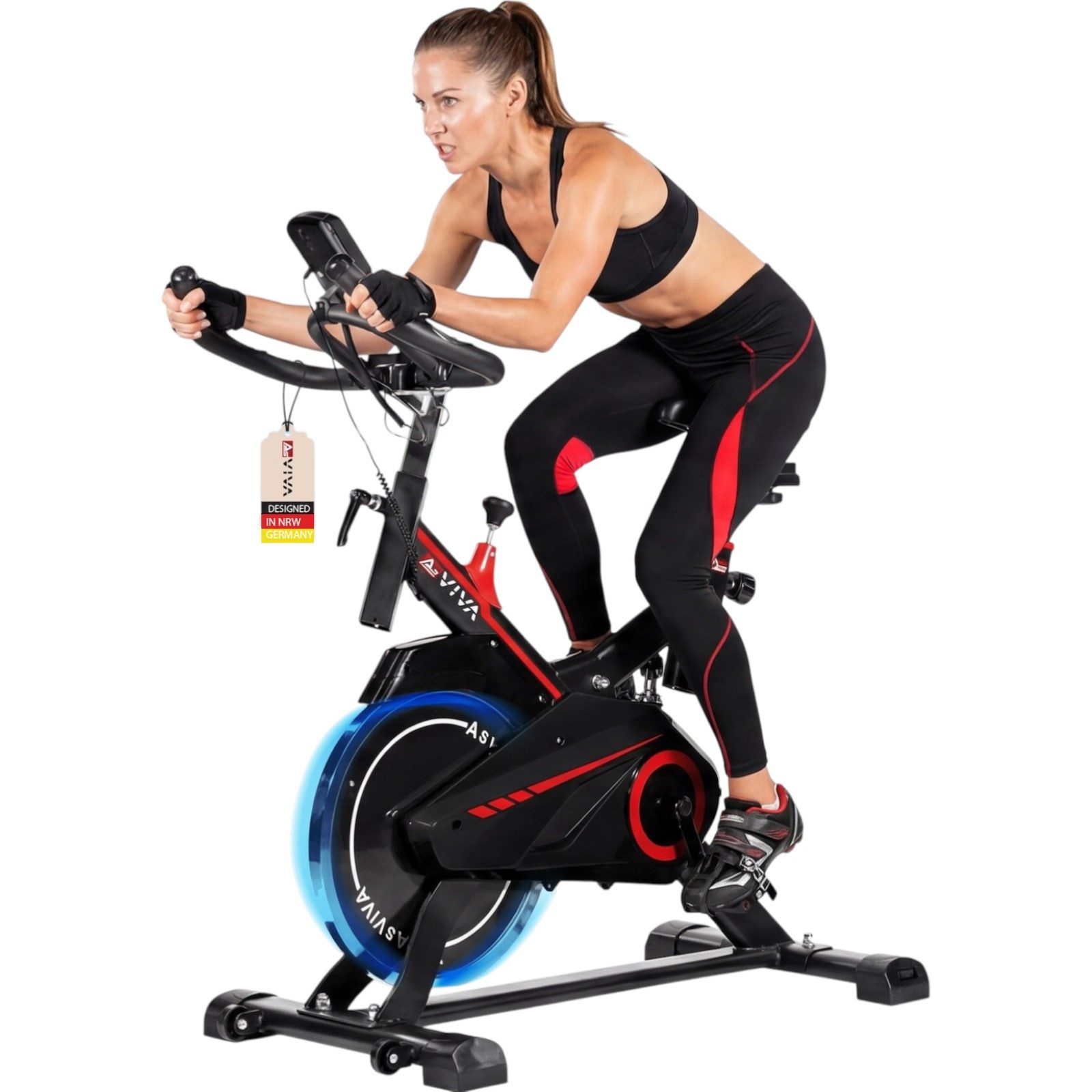 AsVIVA Speedbike S11 Indoor Cycle mit 18 kg Schwungmasse, leise, ergonomisch, 18 Kg Schwungmasse, leiser Riemenantrieb, 120 Kg Nutzergewicht