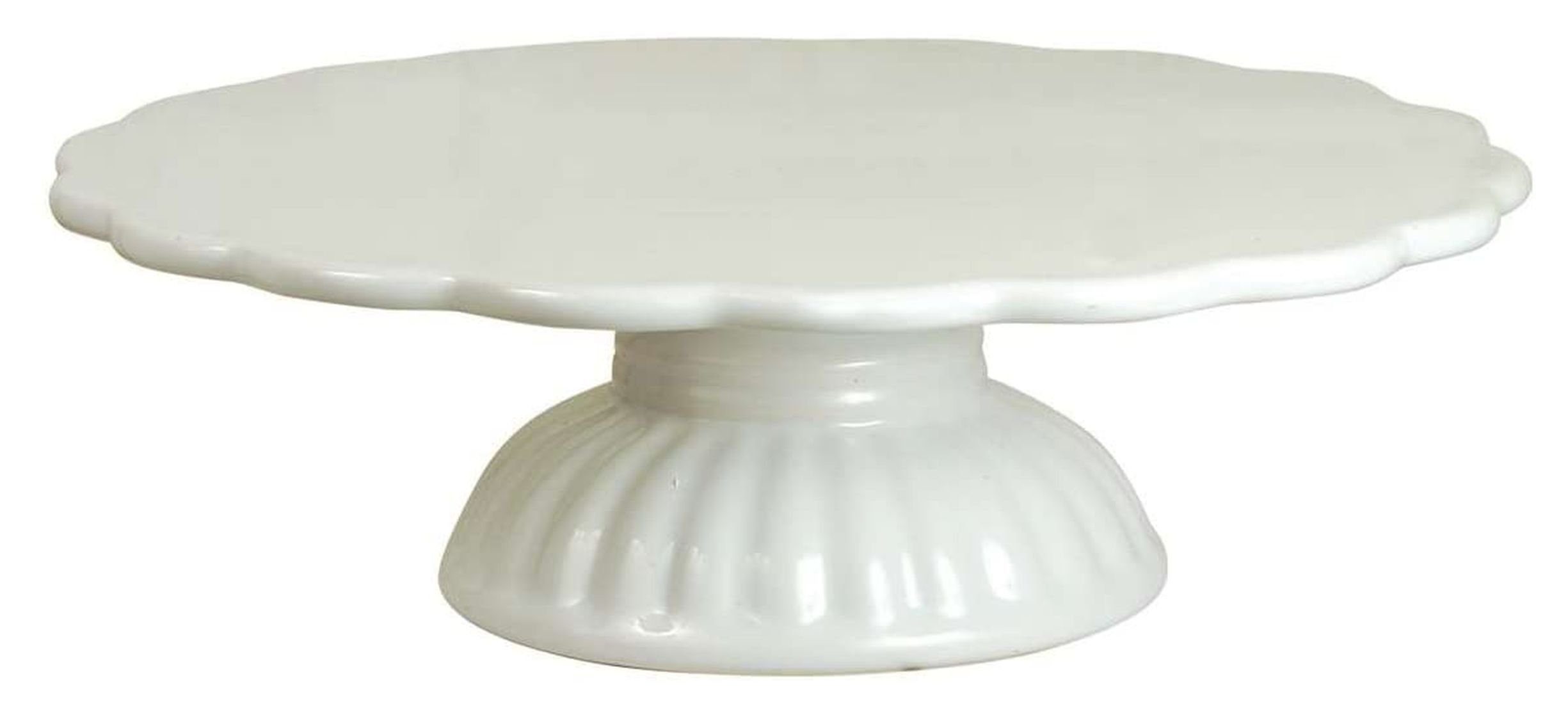 Ib Laursen Tortenplatte Ib Laursen pure auf white Fuß 2079-11, - Tortenplatte Keramik Keramik Weiß Mynte