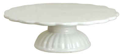Ib Laursen Tortenplatte »Ib Laursen - Tortenplatte auf Fuß Mynte Keramik Weiß 2079-11 Kuchenplatte Shabby«, Keramik