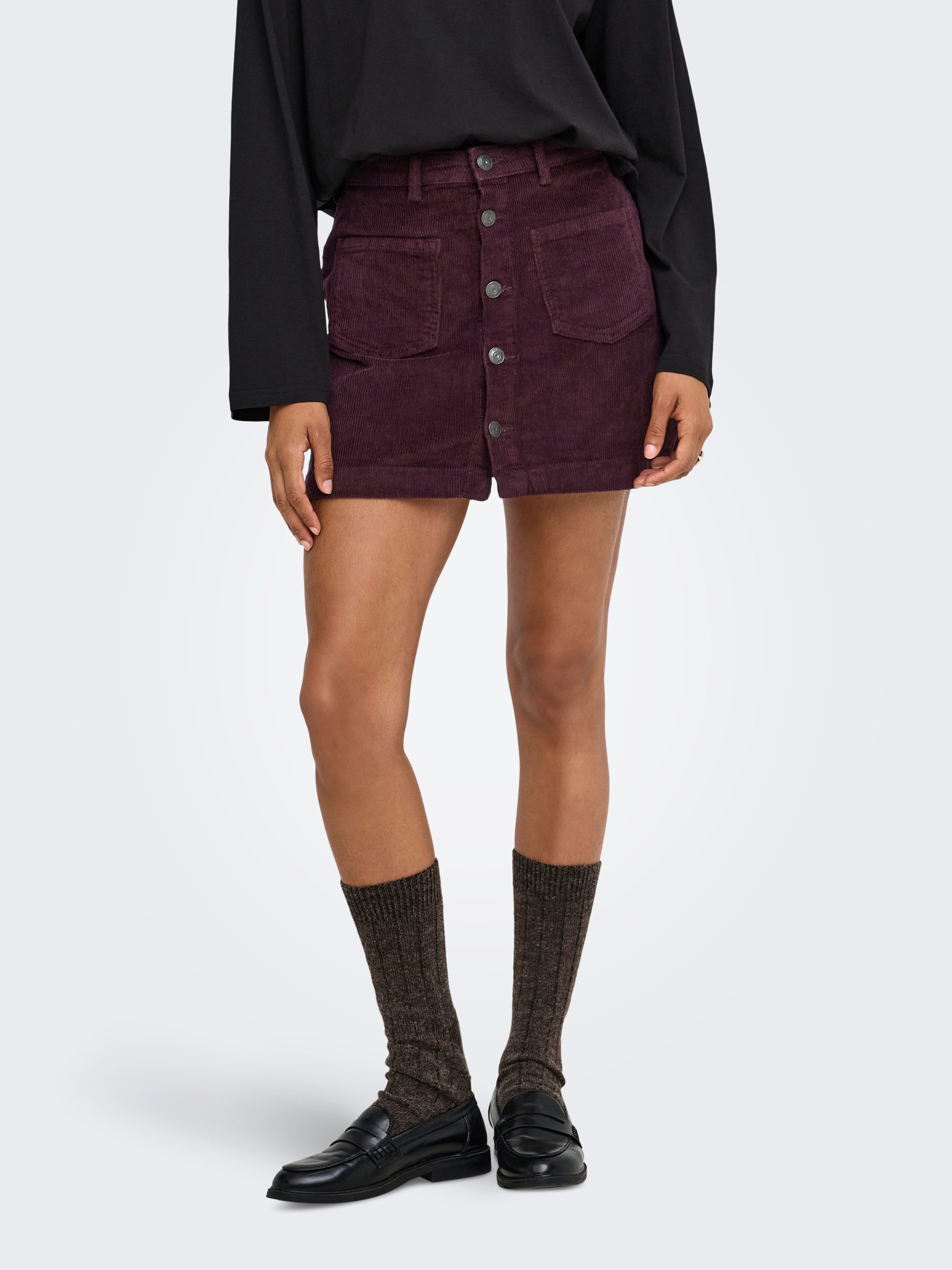 ONLY Cordrock ONLAMAZING HW CORD SKIRT Baumwollmischung