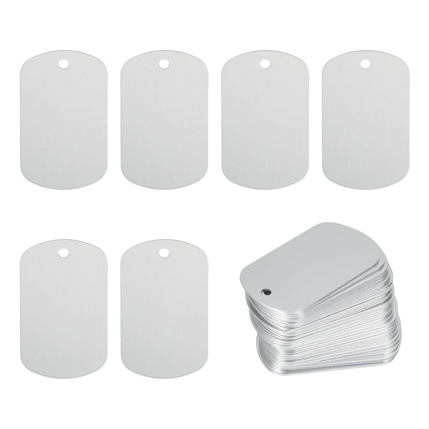 LuxusKollektion Taschenanhänger Metall Stanzrohlinge Aluminium 50x29mm Silber 55 Stk (55-St)