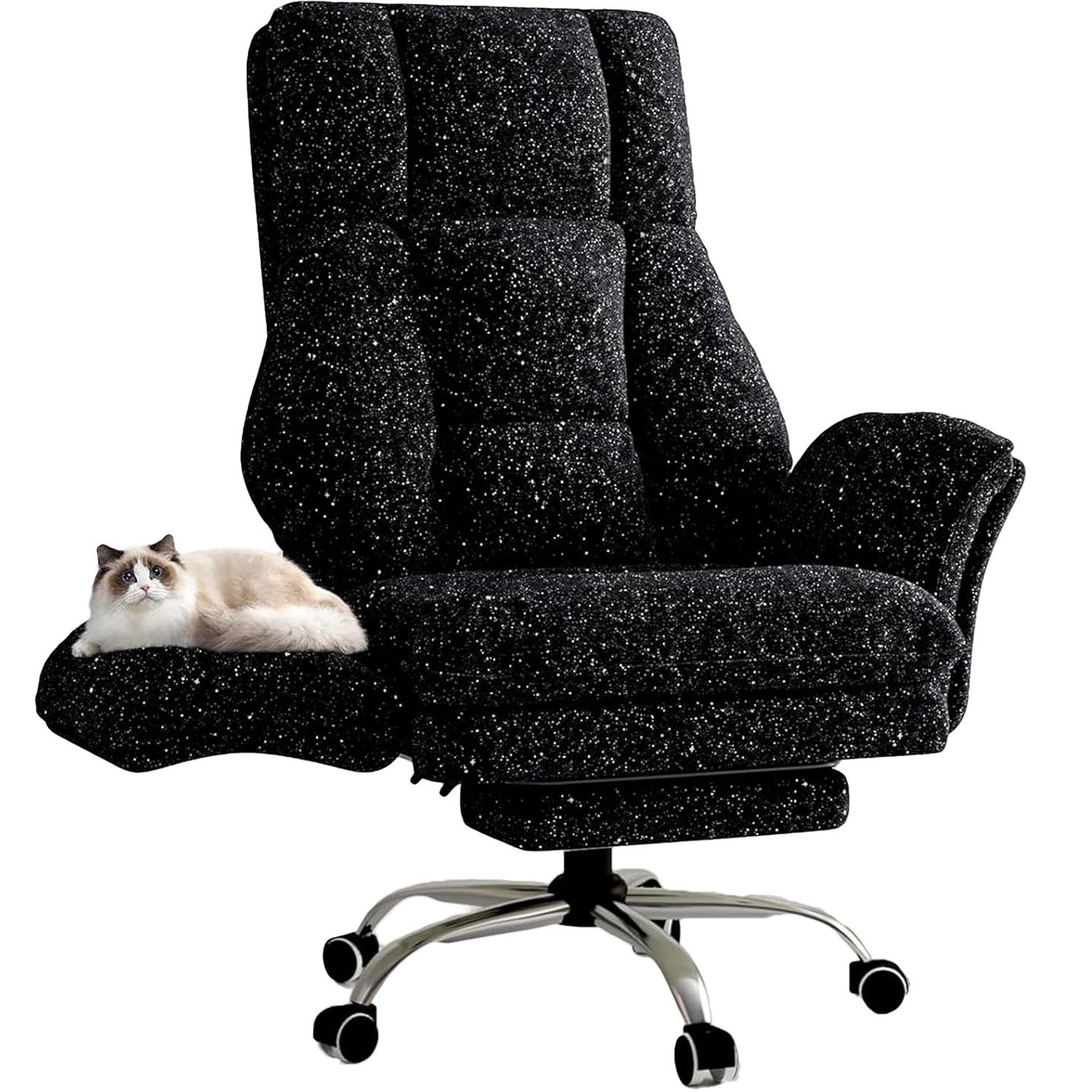 Patbrela Drehstuhl Bürostuhl Chefsessel Ergonomisch mit klappbaren Armlehnen
