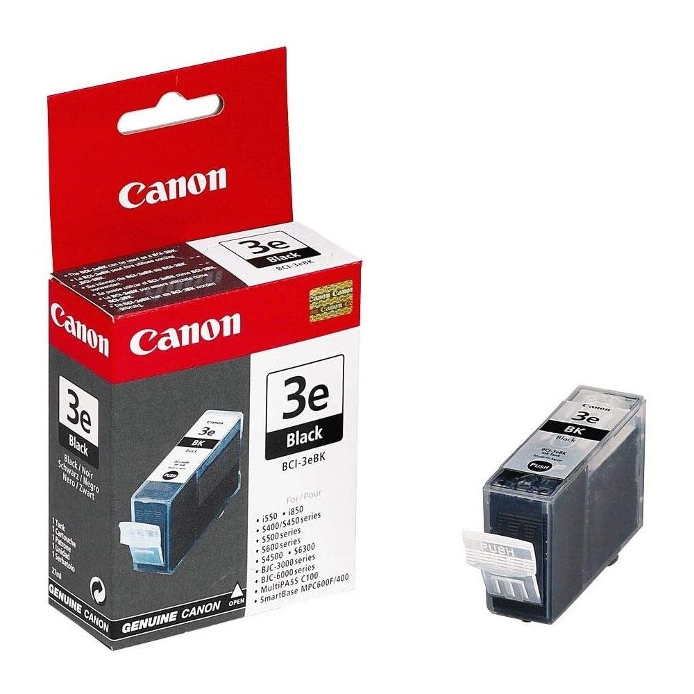 Canon Canon BCI-3eBK schwarze Tintenpatrone Druckerzubehör. Nachfülltinte (für Canon, x, Original Canon BCI-3eBK Modell)