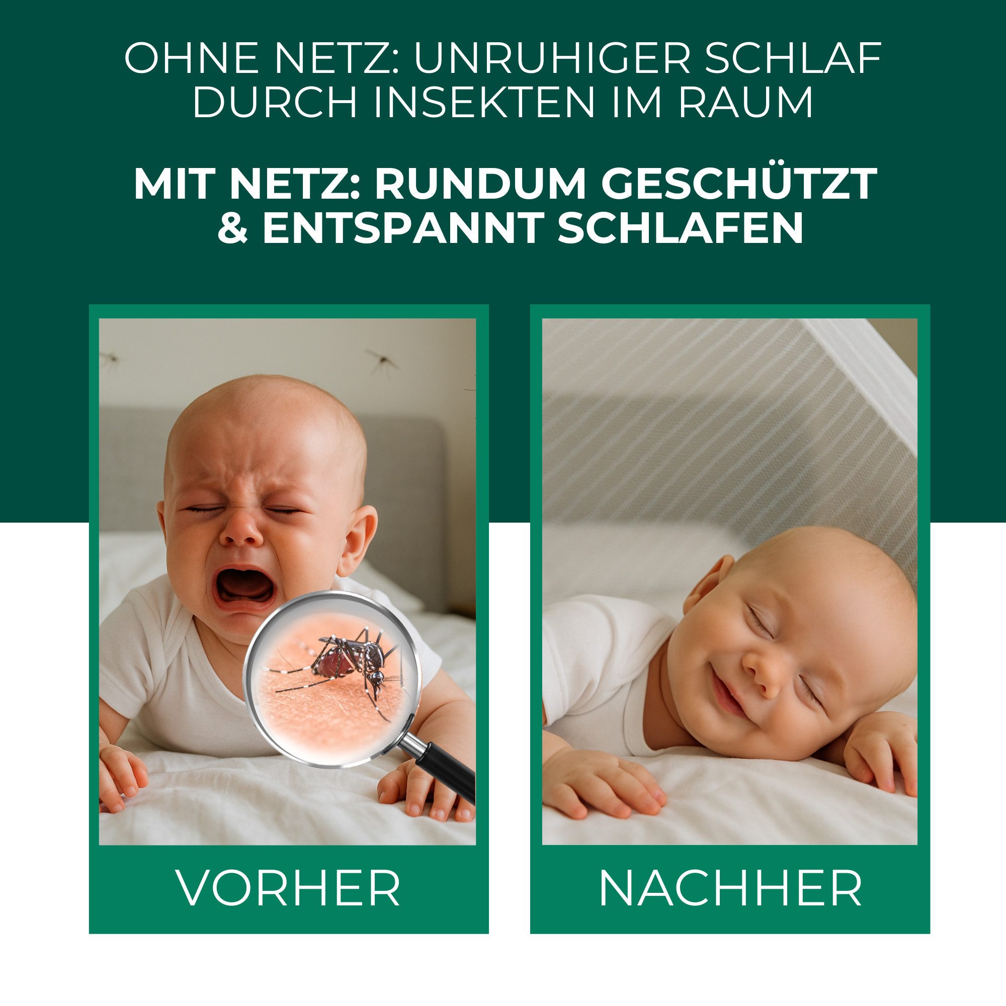 Silberkraft Betthimmel Insektenschutz für Reise- und Kinderbett, Mückennetz 150×70×90 cm (Kompakt & leicht, ideal für unterwegs, 1-tlg., Luftdurchlässiges Netzmaterial, feinmaschig & weich), Für Babyreisebett & Beistellbett, Inkl. Transportbeutel