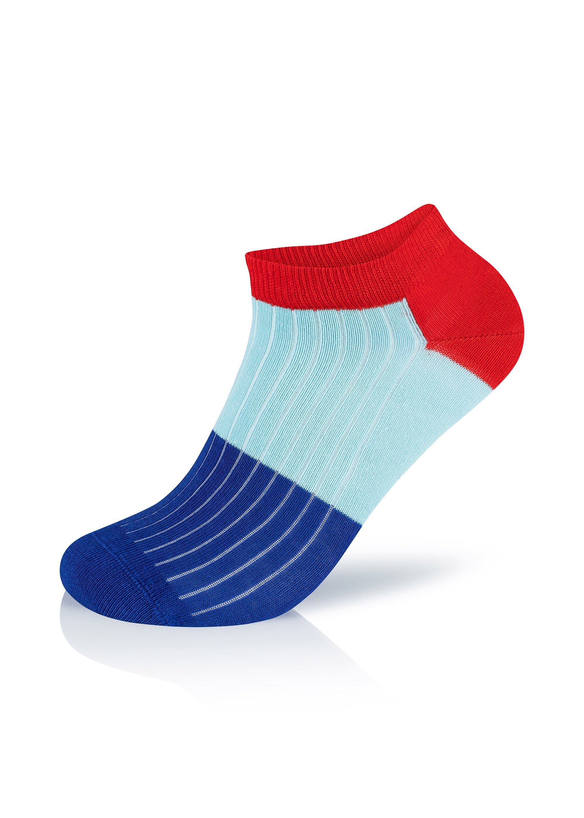 Happy Socks 3-Pack Baumwolle gekämmte Rubber Sneakersocken Low Duck-Cloudy-Block Rib