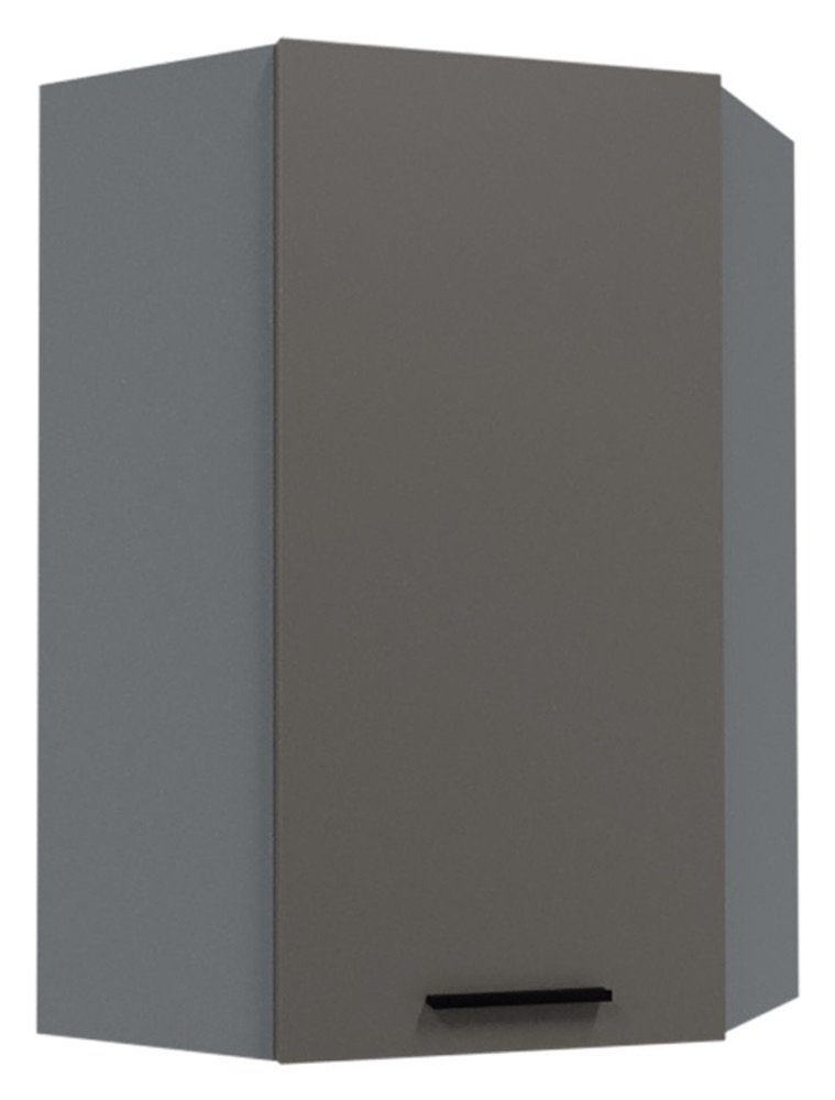 60x60cm (Bonn, 1-türig XL Eckhängeschrank grey Bonn Eckhängeschrank) Front- Feldmann-Wohnen wählbar matt und Korpusfarbe stone