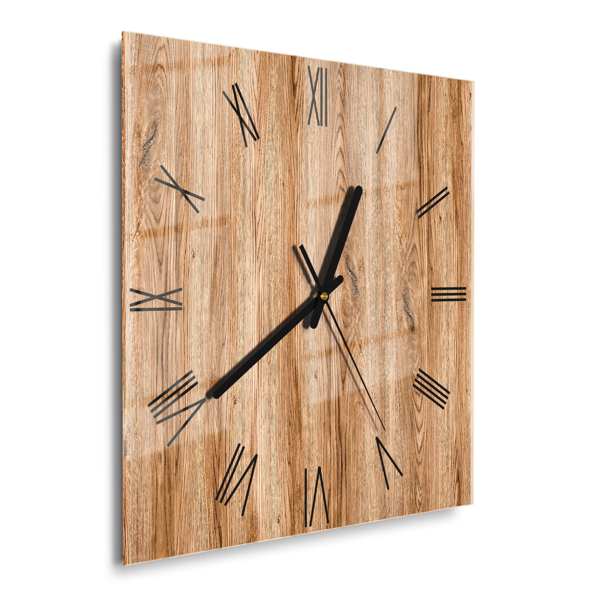 DEQORI Wanduhr 'Natürliche Holztexturen' (Glas Glasuhr günstig online kaufen