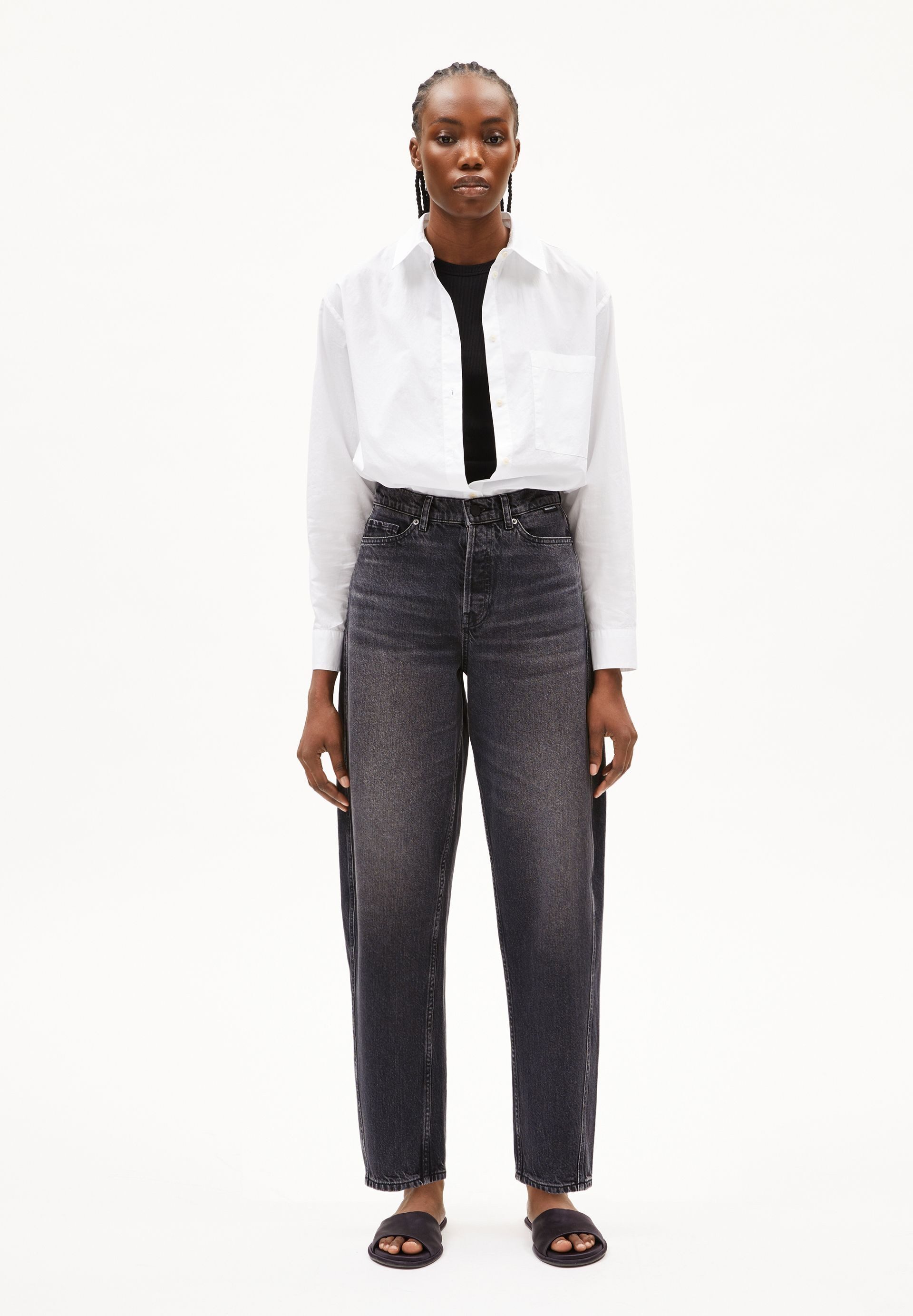 Armedangels Weite Jeans BAARELL Barrel Jeans recycelte Baumwolle (Non-Stretch, Loose Fit) High waist