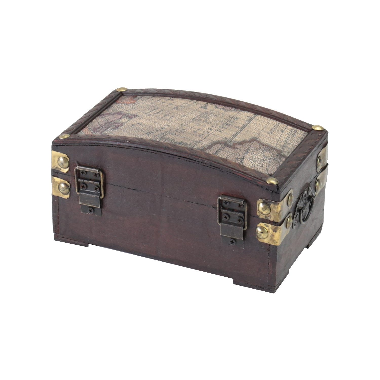 HMF Schatzkiste Schmuckkästchen aus Holz, kleine Schatztruhe zur Schmuckaufbewahrung, oder als Geschenkidee für Geburtstag Hochzeit Kolumbien 17 x 10 x 9 cm – Bild 4 von 5