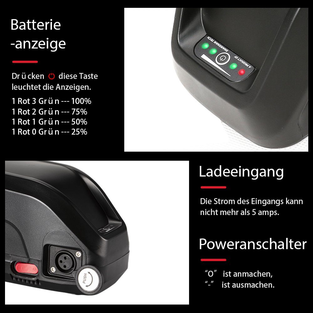 YOSE POWER E-Bike Akku 36V 15,6Ah 577Wh, Ersatzakku, Unterrohrbatterie E-Bike Akku Akku (36 V) – Bild 3 von 5