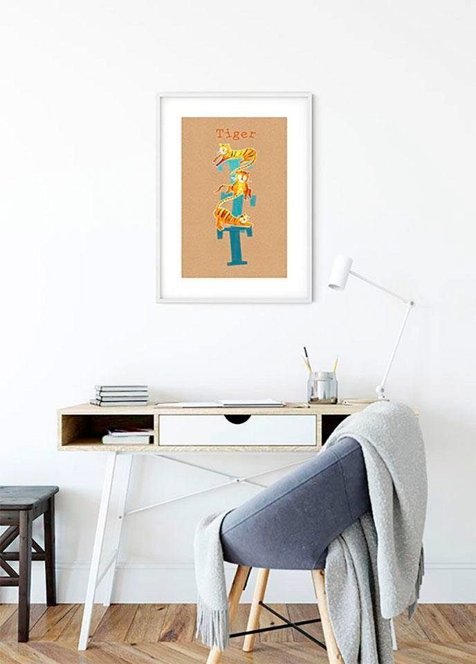 Komar Poster Animal ABC T, (1 Wohnzimmer Schlafzimmer, St), Buchstaben Kinderzimmer