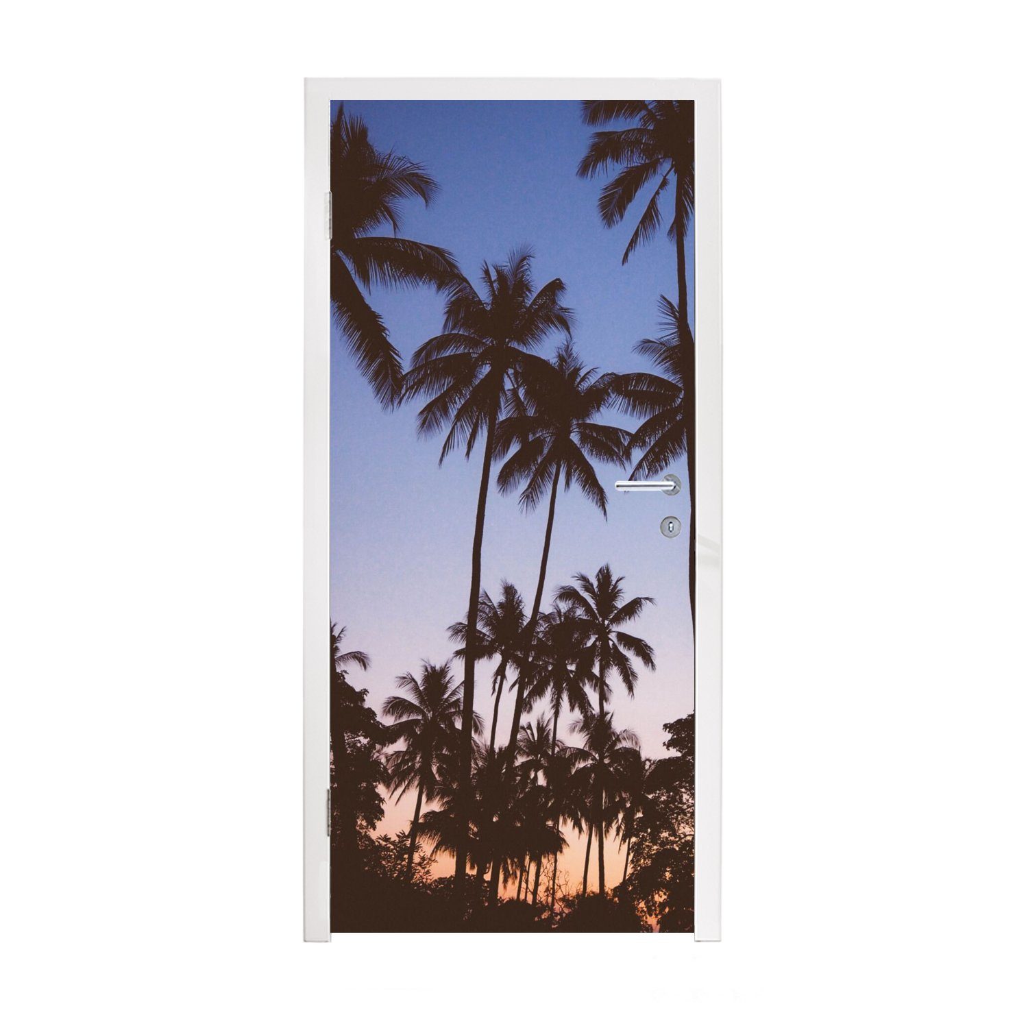 MuchoWow Türtapete Palme - Tropisch - Sommer - Himmel, Matt, bedruckt, (1 St), Fototapete für Tür, Türaufkleber, 75x205 cm