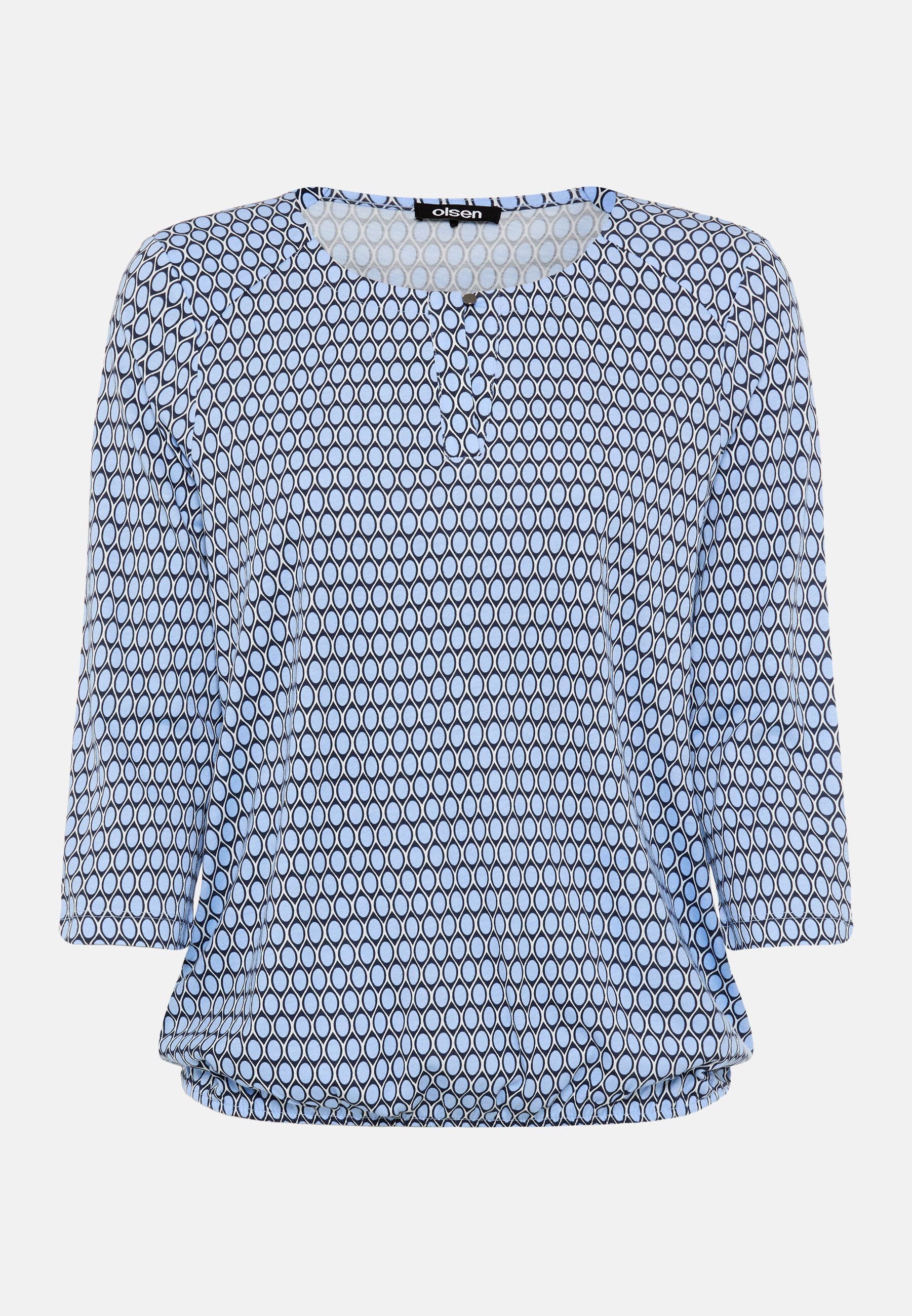 Olsen Tunikashirt Shirt mit Allover-Dessin und Tunikaausschnitt