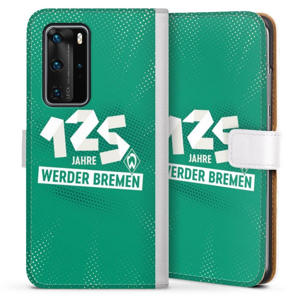 DeinDesign Handyhülle 125 Jahre Werder Bremen Offizielles Lizenzprodukt, Huawei P40 Pro Hülle Handy Flip Case Wallet Cover Handytasche Leder