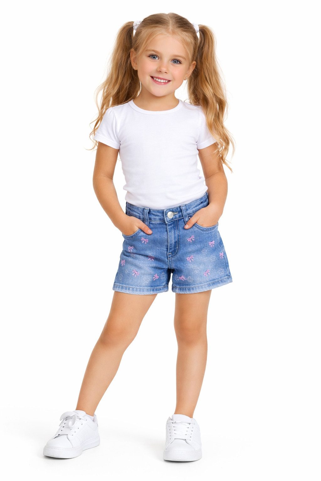 Girls Fashion Jeansshorts Shorts Stretch Jeans Hose Kinder Sommerhose M522e
