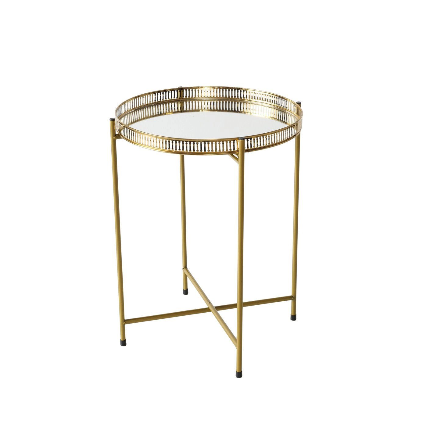 BOLTZE Tabletttisch Tabletttisch/Beistelltisch aus Metall mit Spiegelfläche gold 47 cm von