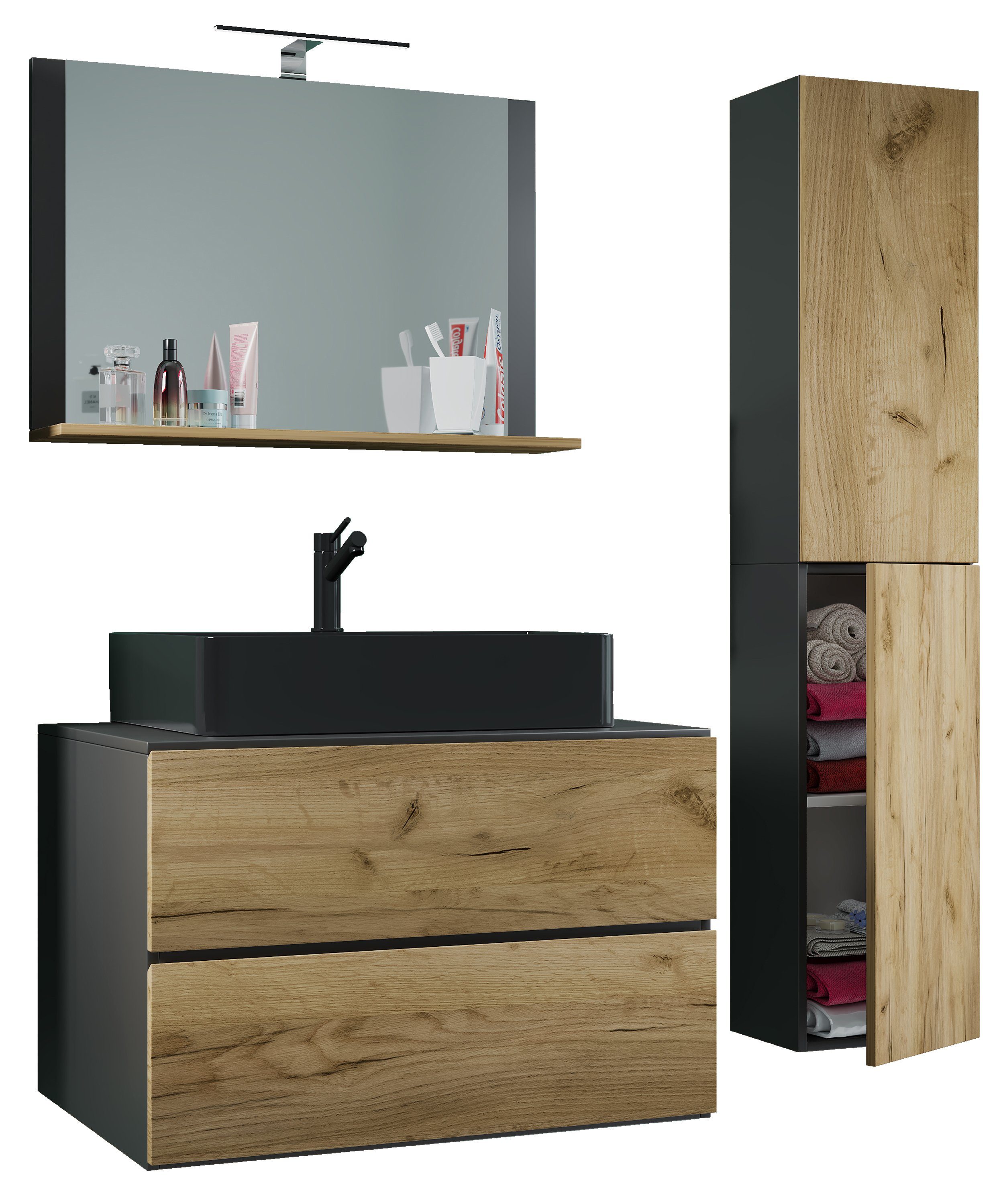 Anthrazit / Honig-Eiche